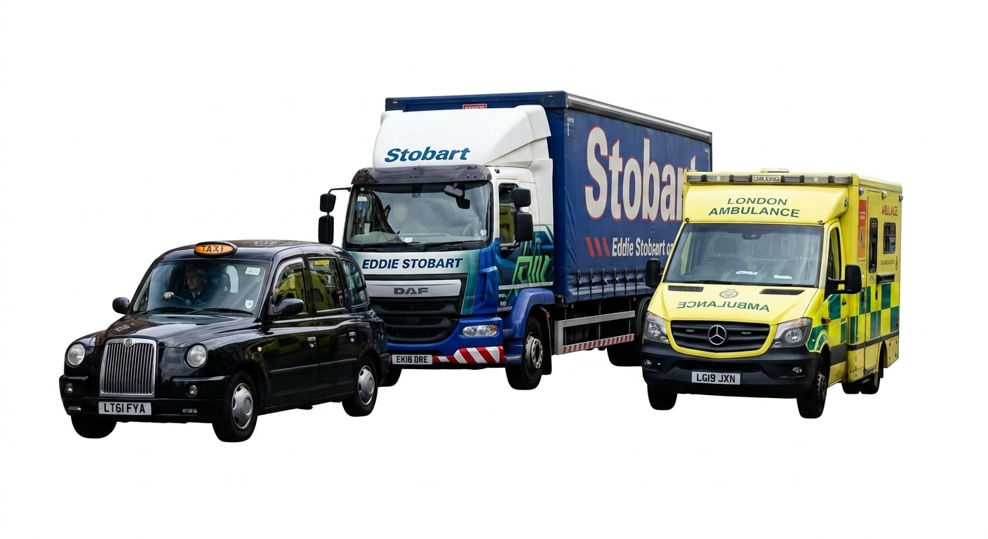 Taxis, ambulances and lorries — vehicles we assess